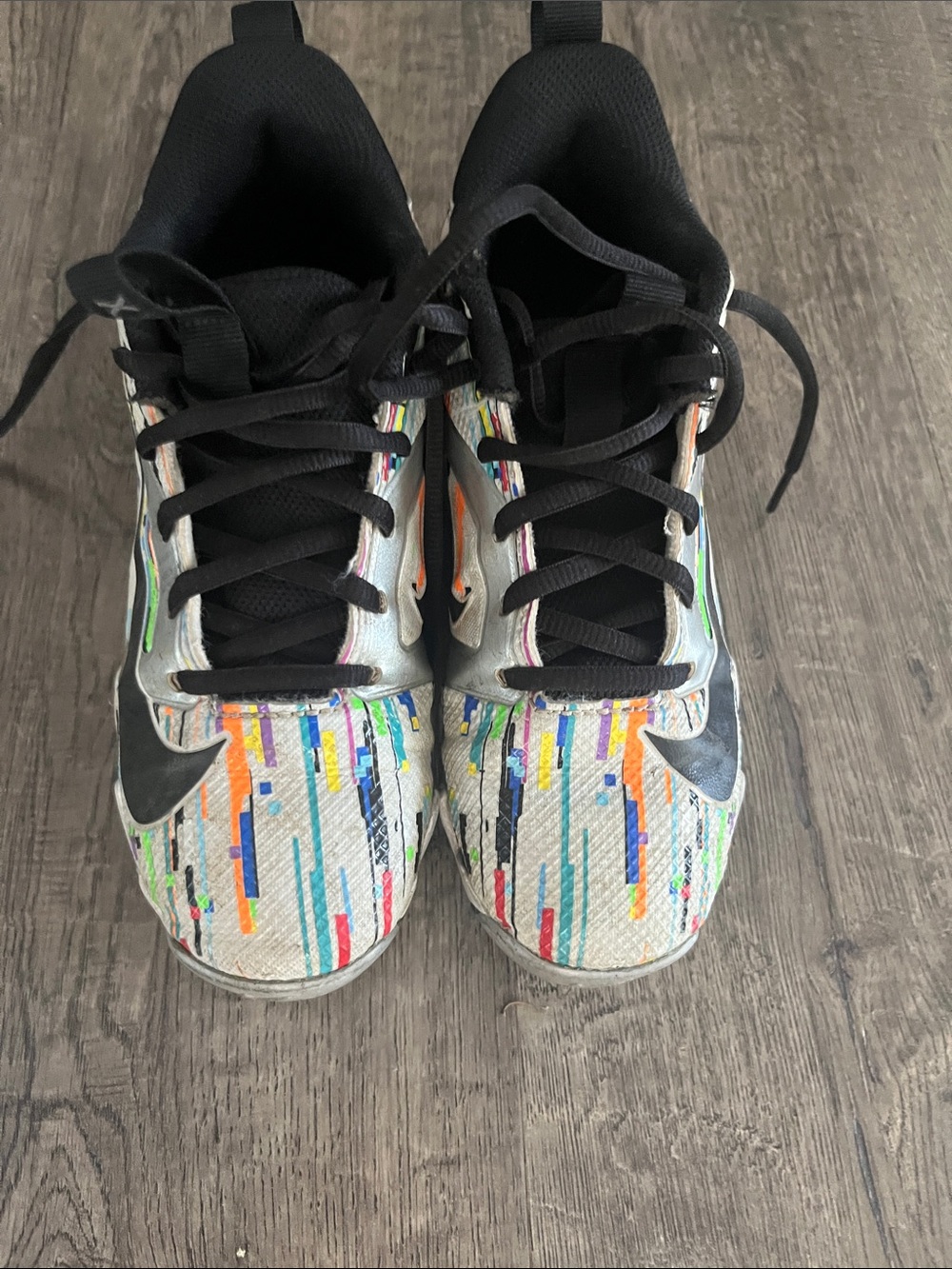 Nike Kids Cleats with Black and Multicolor Graphic